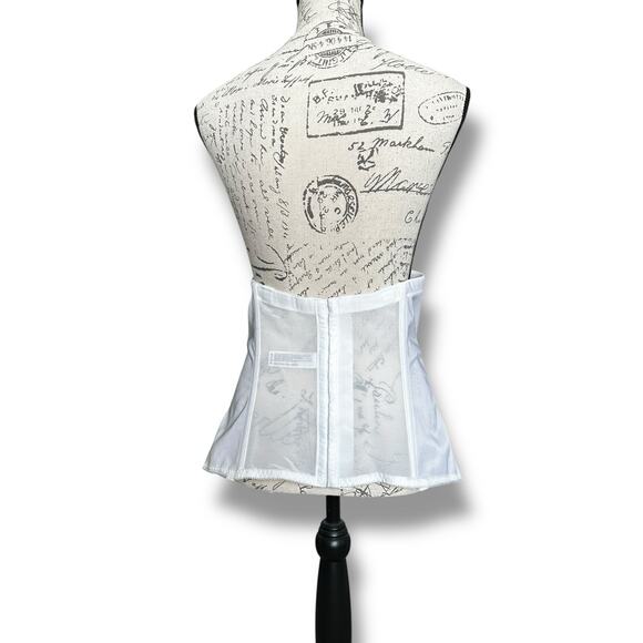 Dominique Intimate Apparel Bustier Backless Bra White Satin Plus Size 42B - Picture 3 of 7